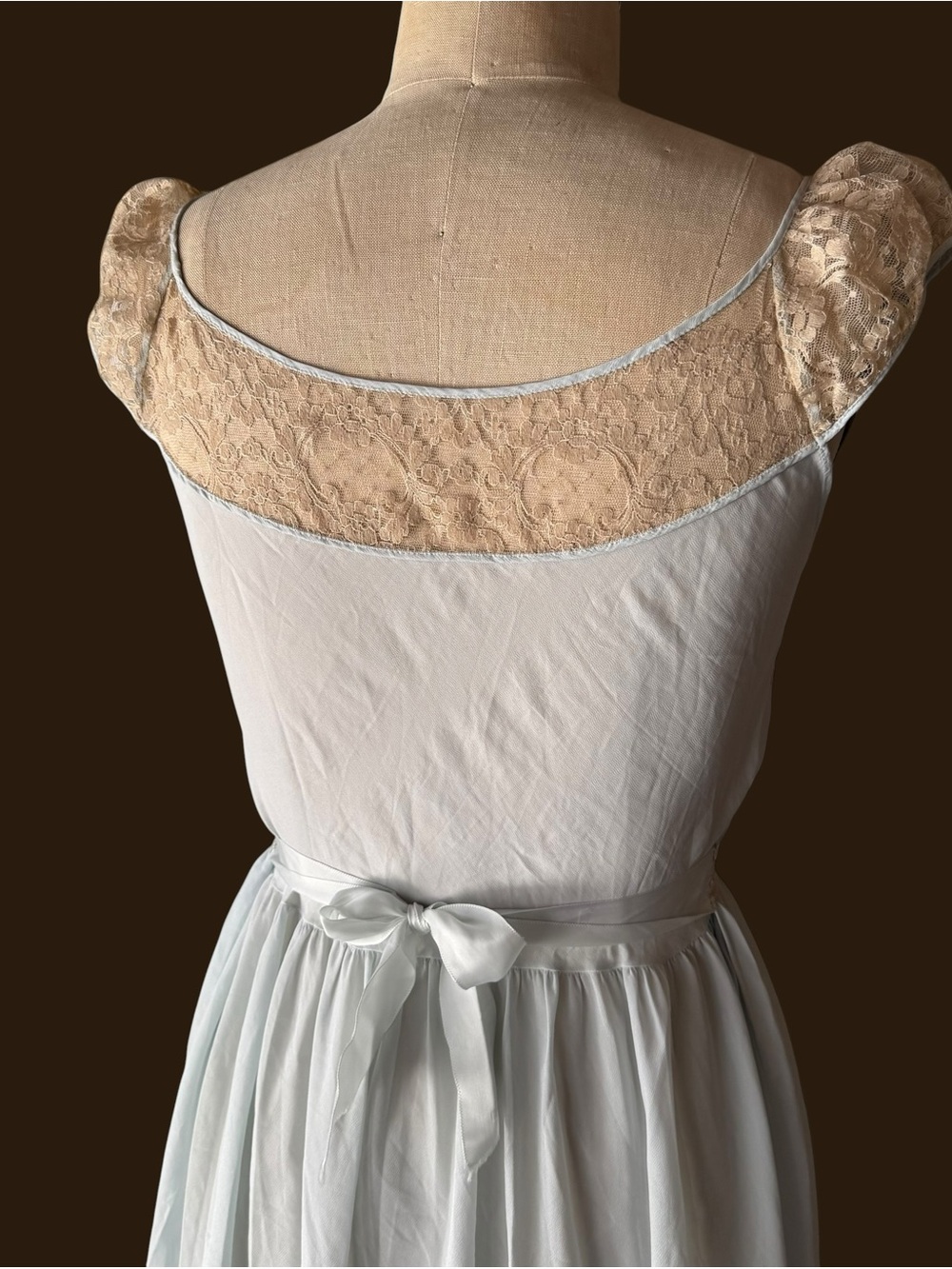 Vintage 50s Edwardian Inspired Lace Cotton Batiste Lingerie Slip Dress - Picture 6 of 10